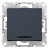 Выключатель 1-клавишный Schneider Electric SEDNA, с подсветкой, скрытый монтаж, графит