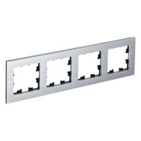 Рамка 4 поста Schneider Electric ATLASDESIGN NATURE, серебро