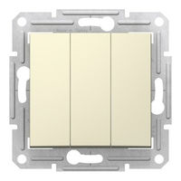 Выключатель 3-клавишный Schneider Electric SEDNA, скрытый монтаж, бежевый