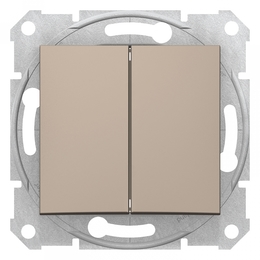 Выключатель 2-клавишный IP44 Schneider Electric SEDNA, скрытый монтаж, титан