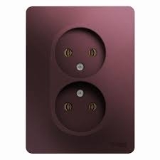 Розетка двухместная Schneider Electric GLOSSA, скрытый монтаж, баклажановый