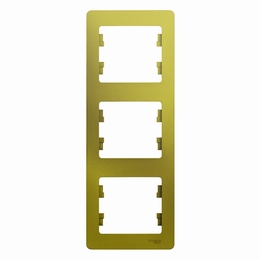 Рамка 3 поста Schneider Electric GLOSSA, вертикальная, фисташковый